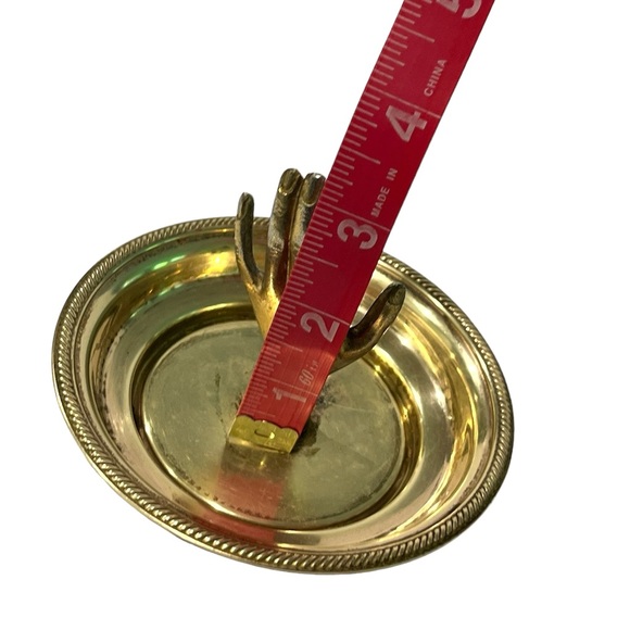 Vintage Victorian Ladies Hand Ring Holder Trinket Brass Dish - Picture 5 of 8